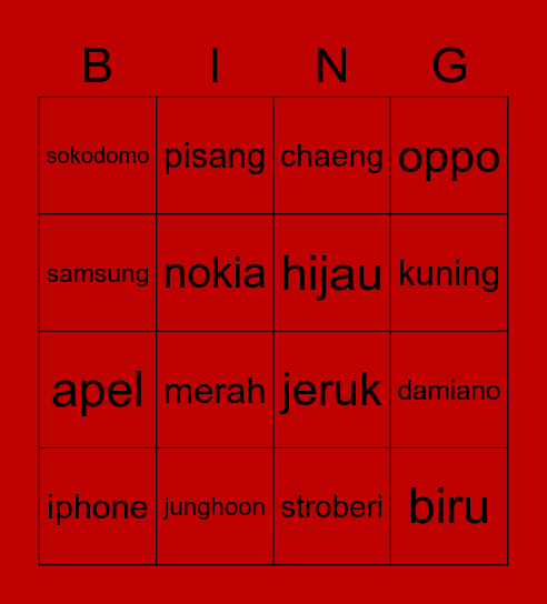 WOODZ Bingo Card