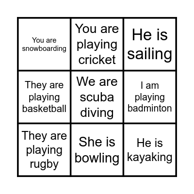 SPORTS Bingo Card