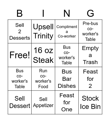 Teamwork/Upsell Bingo Card