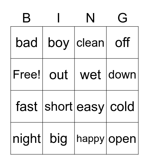 Bingo Card