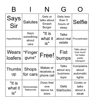 George Bingo Card
