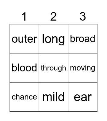 Now Hear This! Bingo Card