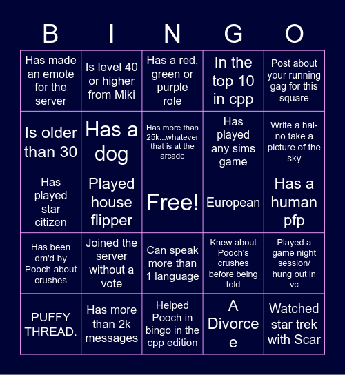 Space bingo first edition Bingo Card