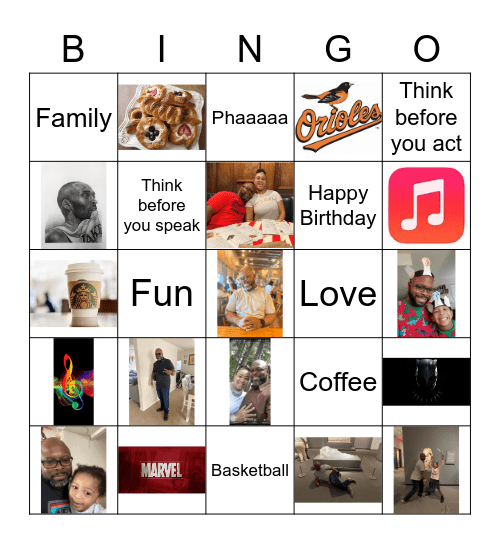 Happy Birthday Dad Bingo Card