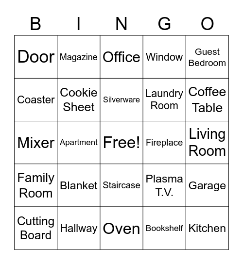 ASL HOUSE Bingo Card