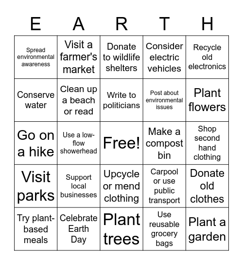 Environmental Bingo! Bingo Card