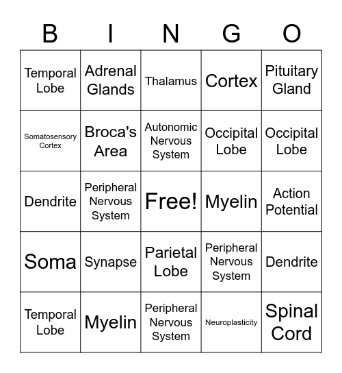 Neuro Bingo Card