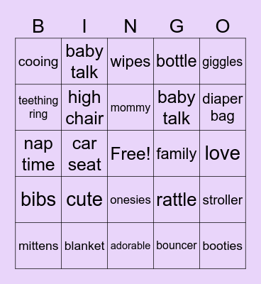 Baby Gallagher Bingo Card