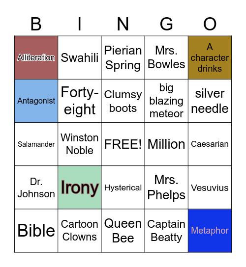 Fahrenheit 451 Bingo Card