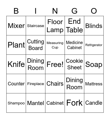 ASL HOUSE Bingo Card