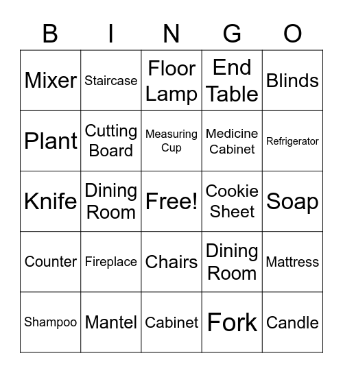 ASL HOUSE Bingo Card