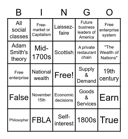 American Enterprise Day!! Bingo Card