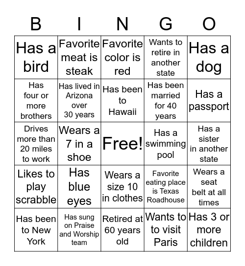 Women Of Integrity Bingo Card