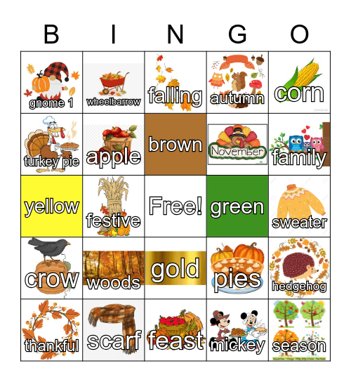 Autumn Bingo Card