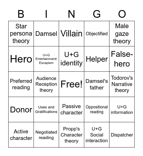 Media Bingo Card