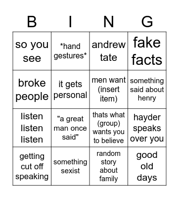 Sociology Bingo Card
