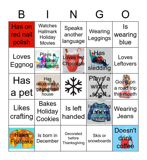 Winter Mix and Mingle Bingo Card