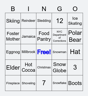 Mama Burris Winter Wonderland Bingo Card