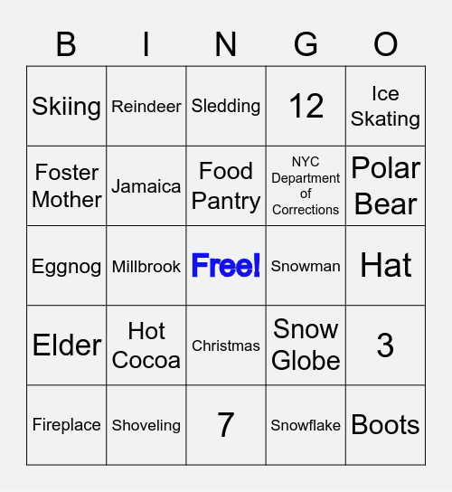 Mama Burris Winter Wonderland Bingo Card