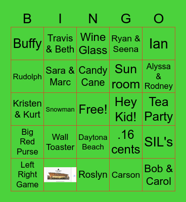 Culley Thanksgiving Christmas Bingo Card