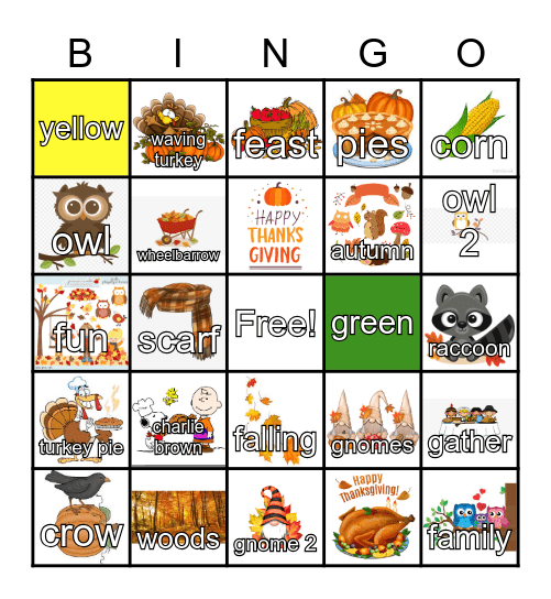 Autumn Bingo Card