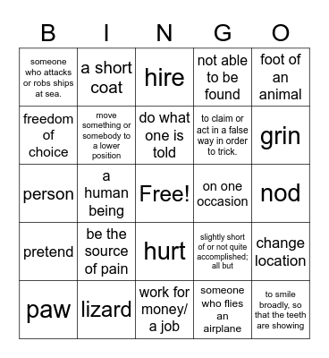 vocabulary 2nd - 2 Bingo Card