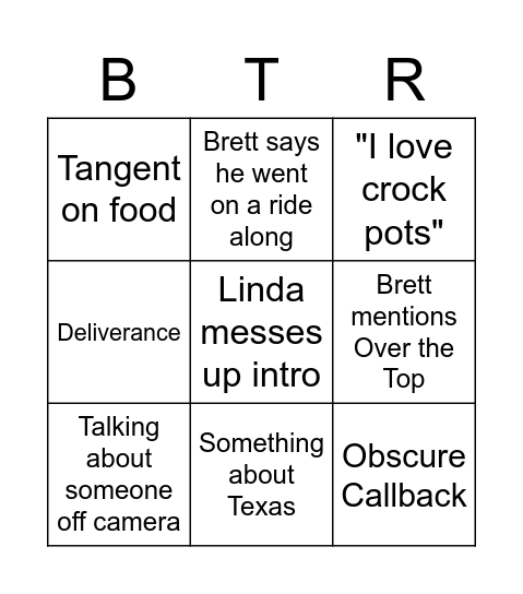 Beyond the Rig Bingo Card