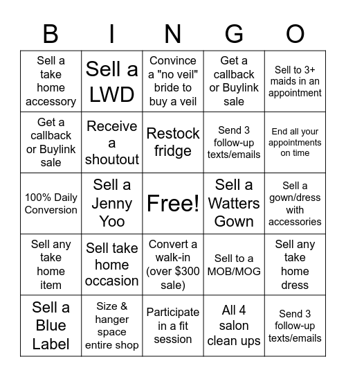 BHLDN BINGO Card