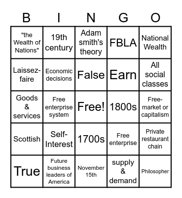 American Enterprise day!! Bingo Card