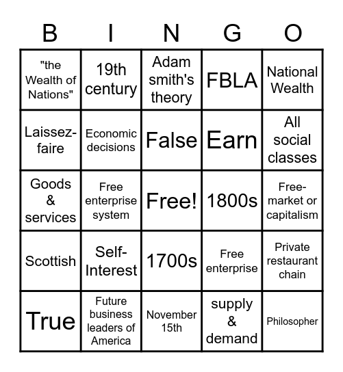 American Enterprise day!! Bingo Card