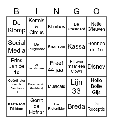 4 x 11 Jaar  -  De Turftrappers Bingo Card