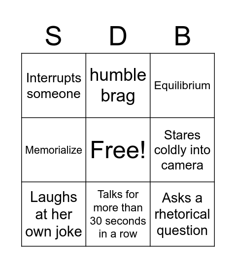 Amber Bingo Card