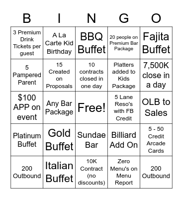 OC Bingo Competition Bingo Card