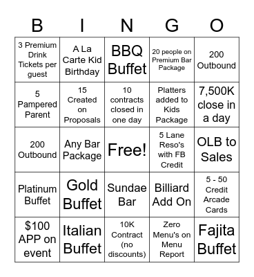 OC Bingo Competition Bingo Card