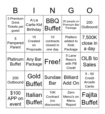 OC Bingo Competition Bingo Card