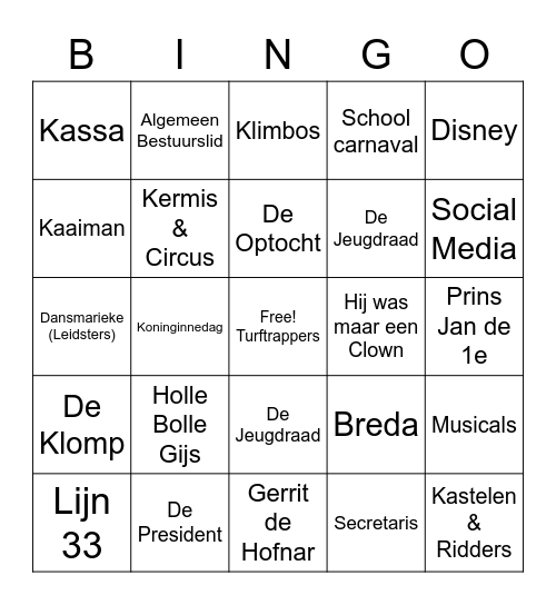 44 jaar - De Turftrappers Bingo Card