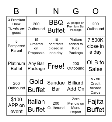 OC Bingo Competition Bingo Card