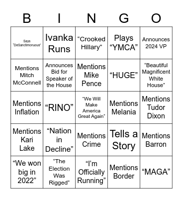 2024 Announcement Bingo Card