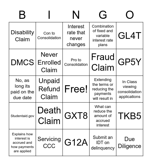 A Little of Everything Bingo Card