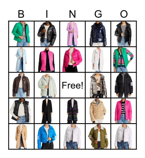 AQUA COLD WEATHER BINGO Card