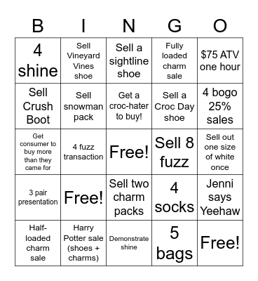 Front Bingo Card