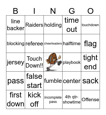 Muck Bowl Bingo Card