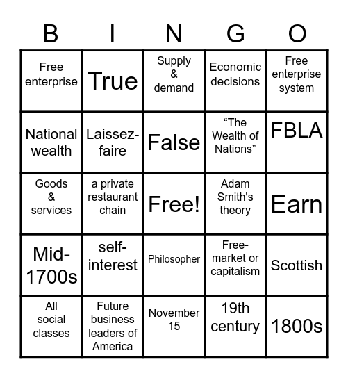 American Enterprise Day!! Bingo Card