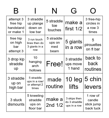 Bars 6/7 Bingo Card