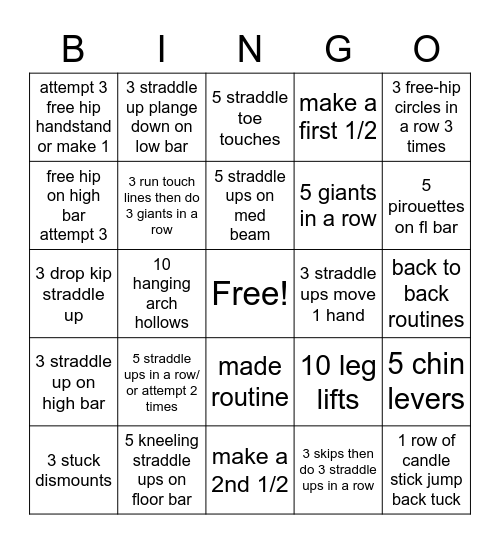 Bars 6/7 Bingo Card