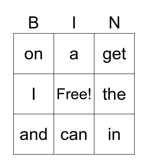 11/16 Bingo: 3A Bingo Card