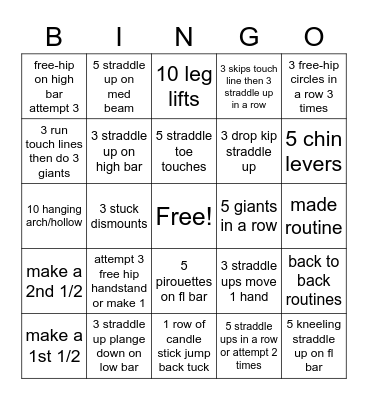 Bars 6/7 Bingo Card