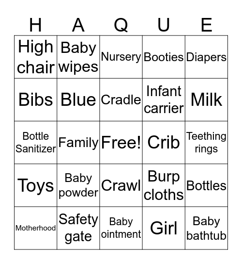 Princess Haque's Bingo Card