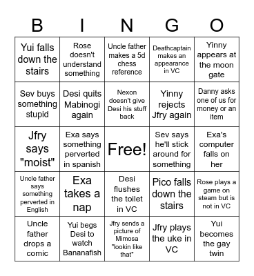 Rebound's End of Year Bingo Bonanza! Bingo Card