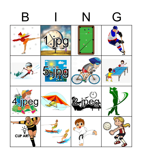 Sports Bingo Card